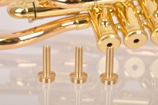 KGUmusic - SOLID BRASS TRUMPET VALVE STEM BY KGUMUSIC SET OF 3 PARTS - Image 2