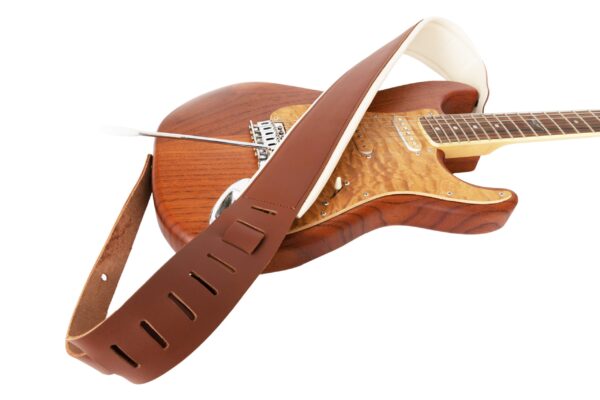 MG Leather Work - Padded Two Tone Leather Guitar Strap