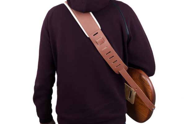 MG Leather Work - Padded Two Tone Leather Guitar Strap - Image 3
