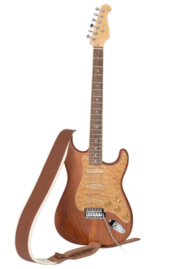 MG Leather Work - Padded Two Tone Leather Guitar Strap - Image 4