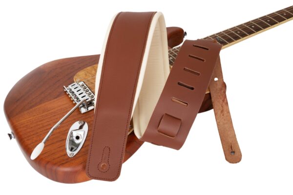 MG Leather Work - Padded Two Tone Leather Guitar Strap - Image 5
