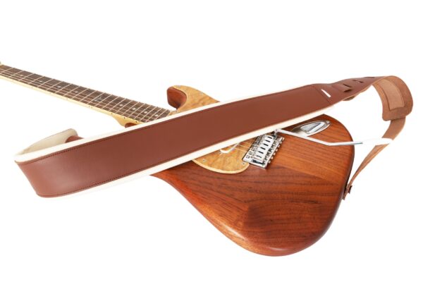 MG Leather Work - Padded Two Tone Leather Guitar Strap - Image 8