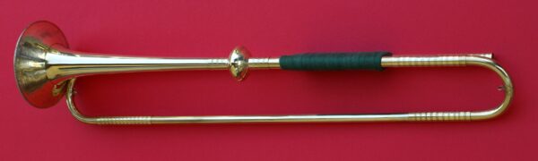C.Bosc - Natural trumpet without holes, tones D 415 Hz, C 440 Hz, with hand engraved garland and historic tubing