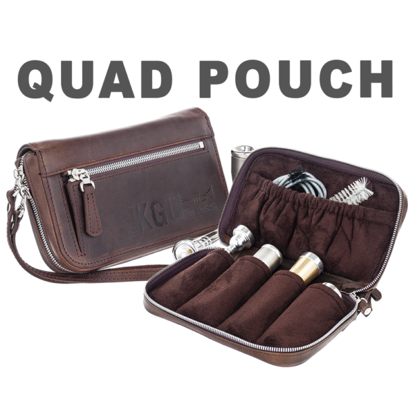 KGU Music - TRUMPET MOUTHPIECE QUAD POUCH. CRAZY HORSE LEATHER - Image 6