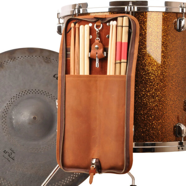 MG Leather Work - Drumstick Compact Bag w/ Drum Holder in Crazy Horse Leather - Image 7