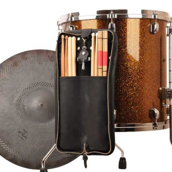 MG Leather Work - Drumstick Compact Bag w/ Drum Holder in Crazy Horse Leather - Image 4