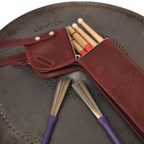 MG Leather Work - Drumstick Compact Bag w/ Drum Holder in Crazy Horse Leather - Image 2