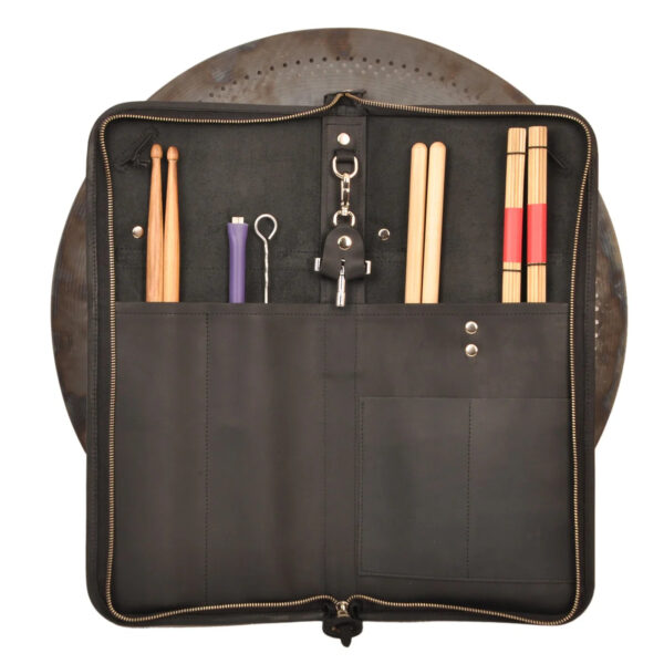 MG Leather Work - Large DrumStick Bag with Drum Key Holder in Crazy Horse Leather - Image 5