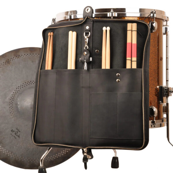 MG Leather Work - Large DrumStick Bag with Drum Key Holder in Crazy Horse Leather - Image 6