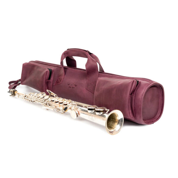 MG Leather Work - Straight Soprano Saxophone Gig Bag in Crazy Horse Leather - Image 10