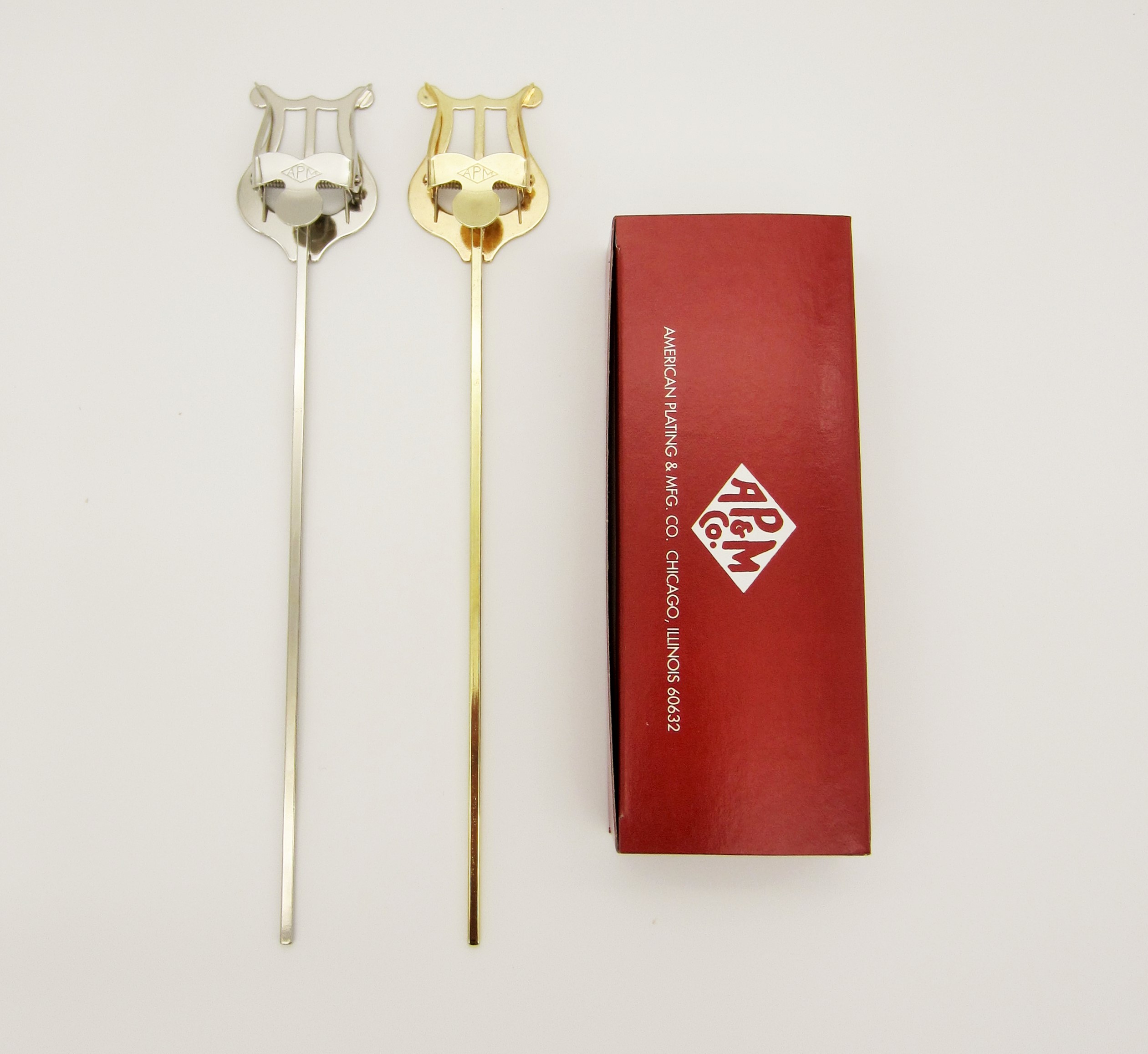 American Plating Lyre for Tuba/Sousa, 8″ X-Long Straight Shank, Lacquer