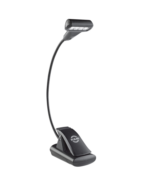 K&M Music Stand Light – T-Head – 4 LED Flexlight, Black