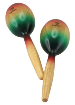 Tycoon Wooden Maracas Rainbow Finish TMW-S