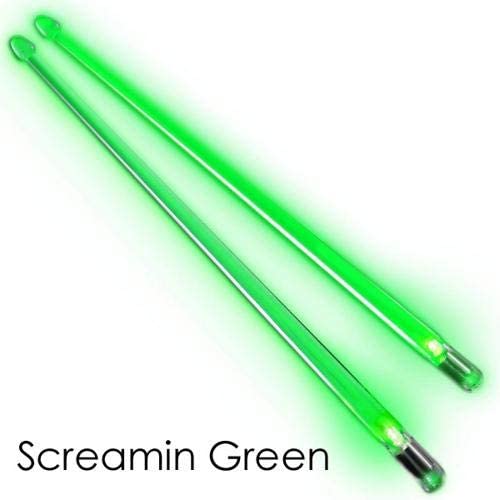 FireStix LED Light Up Drum Sticks Green Color FX12GR
