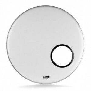Bass Drum Head for 22" bass drum in white with Black Bass drum O of 6 installed BB-2216B