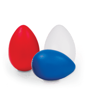 Trio of egg-shaped shakers LP016