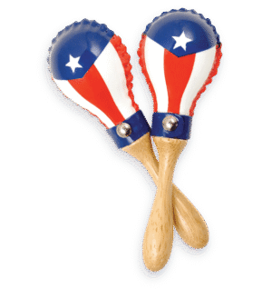 LP Mini Rawhide Maracas Puerto Rican Flag LP285-PR