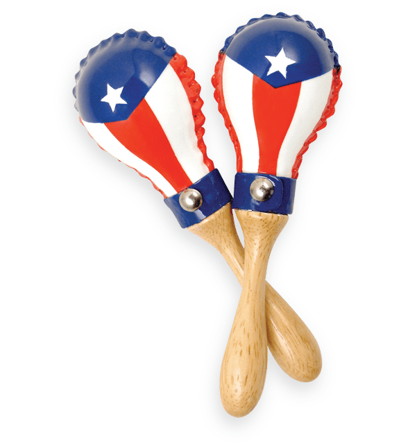 LP Mini Rawhide Maracas Puerto Rican Flag LP285-PR