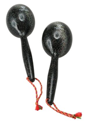 Tycoon Black Glitter Wooden Maracas TMW-D