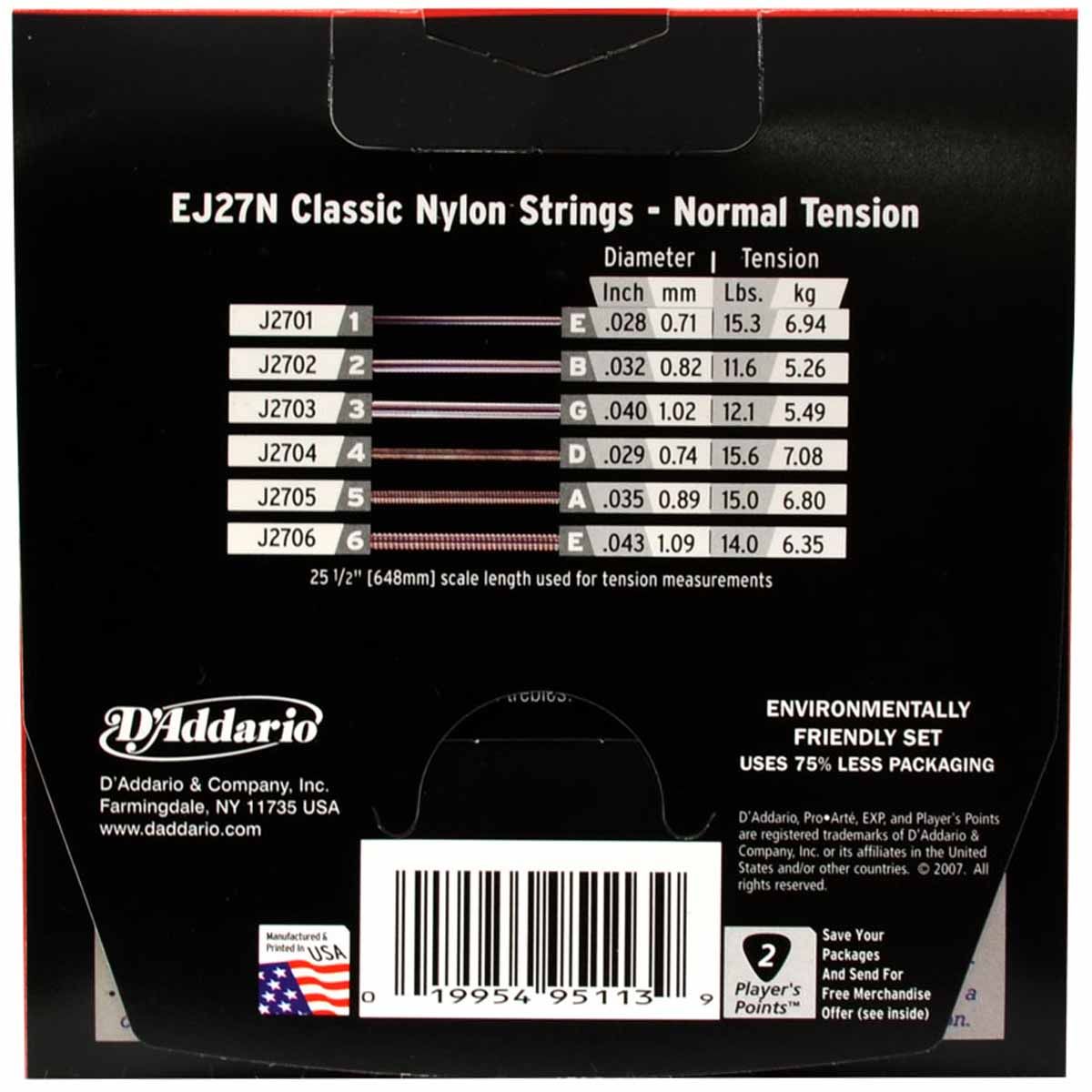 D Addario Nylon String Set for Classical Guitar EJ27N - Image 2