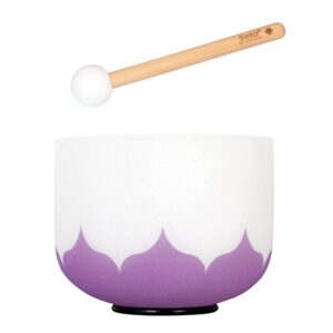 Sela 8-Piece Crystal Singing Bowl with 432 Hz Lotus Sound, B Note, Violet Finish SECLU8B