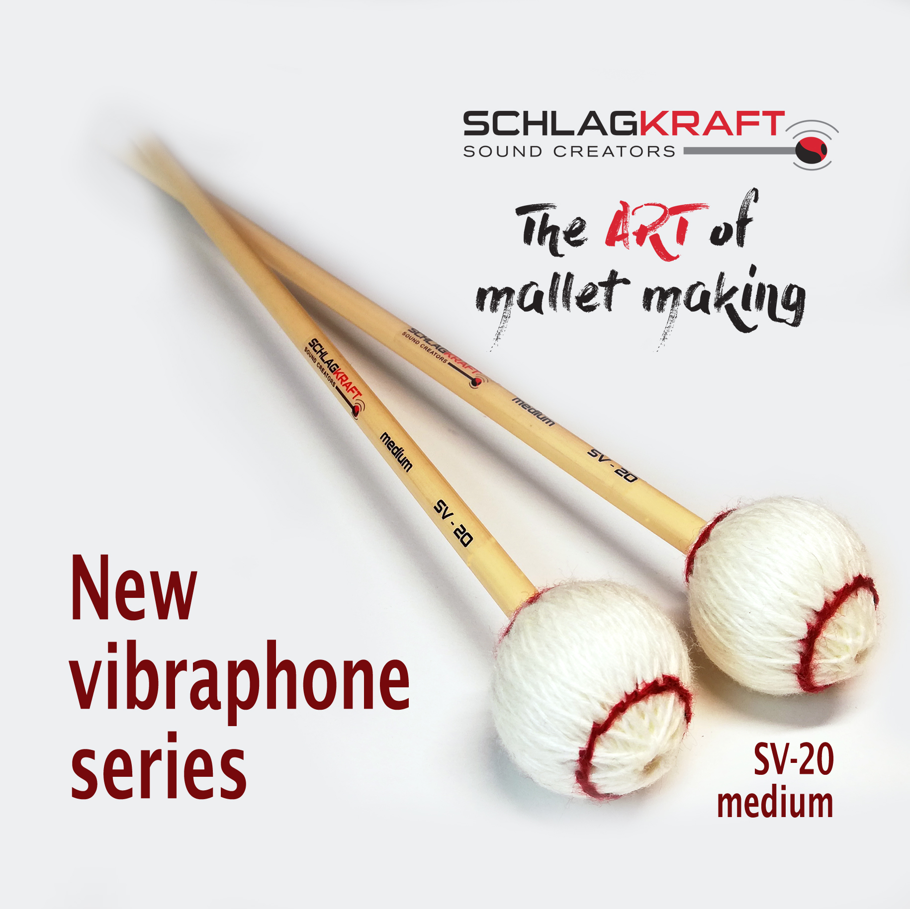 Schlagkraft vibraphone mallets, wine, socks, rattan stick SCHK-SV20 - Image 2