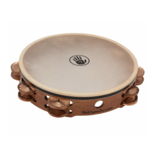 Black Swamp Tambourine SoundArt Series of 10 Double Row with Phosphor Bronze Jingles with Calf Head TD2
