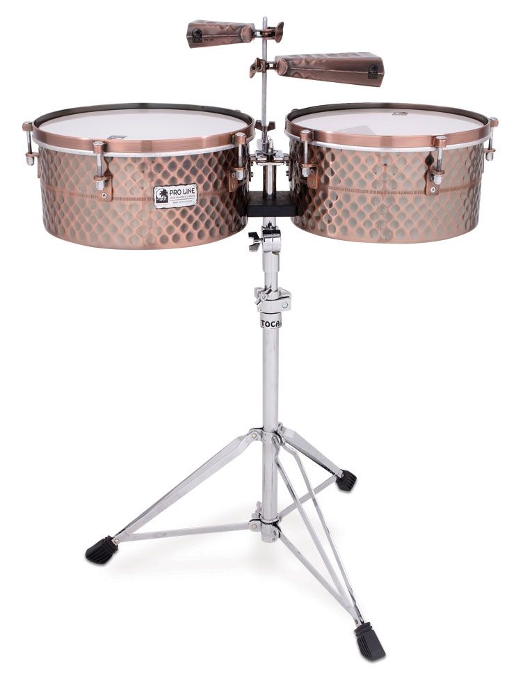 Pro Line Black Hammered Copper Timbales TPT1415-BC
