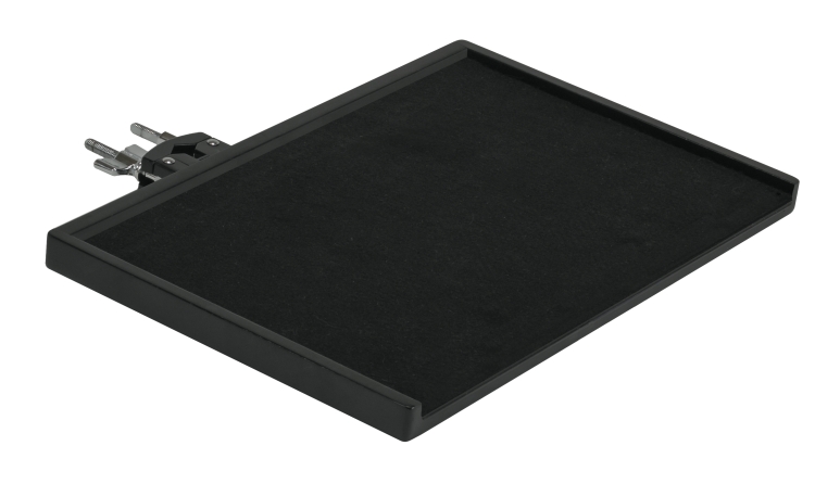 Gibraltar Mountable Accessory Table, 16 x 10, made of wood with black felt and mounting bracket. SC-GSE-MNT