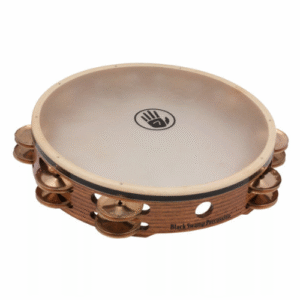Black Swamp Tambourine SoundArt Series of 10 Double Row with Beryllium Copper Jingles and Calfskin Head TD4